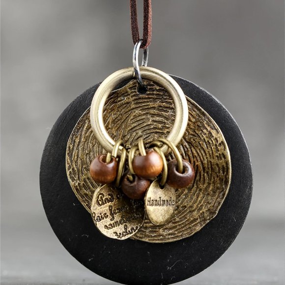Bohemian Wood Leather Necklace - Picture 11 of 15